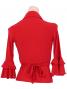 Flamenco Wrap Blouse with Flounces / Red / G2480rd