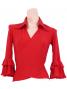 Flamenco Wrap Blouse with Flounces / Red / G2480rd