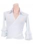 Flamenco Wrap Blouse with Flounces / White / G2480wh