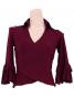 Flamenco Wrap Blouse with Flounces / Wine / G2480wi