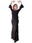 Mermaid Cut Flamenco Skirt with 6 Layers of Ruffles / Black / G2354b