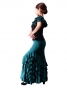 Mermaid Cut Flamenco Skirt with 6 Layers of Ruffles / Blue Green / G2354bl