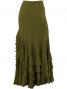 Mermaid Cut Flamenco Skirt with 6 Layers of Ruffles / Green / G2354gr
