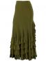 Mermaid Cut Flamenco Skirt with 6 Layers of Ruffles / Green / G2354gr