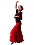 Mermaid Cut Flamenco Skirt with 6 Layers of Ruffles / Red / G2354r