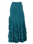 Mermaid Cut Flamenco Skirt with 6 Layers of Ruffles / Blue Green / G2354bl