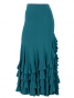 Mermaid Cut Flamenco Skirt with 6 Layers of Ruffles / Blue Green / G2354bl