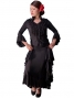 Flamenco Shirt Collar with Flounces and Ruffles/ Black / G842b