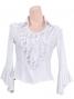 Flamenco Shirt Collar with Flounces and Ruffles/ White / G842w