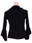 Flamenco Stand Collar Blouse with Flounces and Ruffles/ Black / G843b