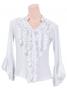 Flamenco Stand Collar Blouse with Flounces and Ruffles/ White / G843w