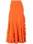 Mermaid Cut Flamenco Skirt with 6 Layers of Ruffles / Orange / G2354o