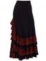 Mermaid Cut Flamenco Skirt with Polka Dot Ruffles/ Orange Dot / G886o