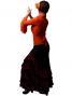 Mermaid Cut Flamenco Skirt with Polka Dot Ruffles/ Orange Dot / G886o