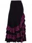 Mermaid Cut Flamenco Skirt with Polka Dot Ruffles/ Pink Dot / G886pi