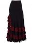 Mermaid Cut Flamenco Skirt with Polka Dot Ruffles/ Red Dot / G886r