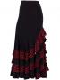 Mermaid Cut Flamenco Skirt with Polka Dot Ruffles/ Red Dot / G886r
