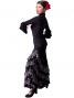 Mermaid Cut Flamenco Skirt with Polka Dot Ruffles/ White Dot / G886w