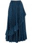 Flamenco Polka Dots Skirt with Frill/ Black&LightBlue Dot / G889bl