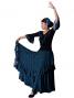 Flamenco Polka Dots Skirt with Frill/ Black&LightBlue Dot / G889bl