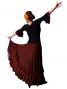 Flamenco Polka Dots Skirt with Frill/ Black&Orange Dot / G889o