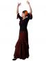 Flamenco Polka Dots Skirt with Frill/ Black&Orange Dot / G889o