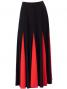 Flamenco Skirt with Contrast Panels / Black & Red /G93r