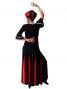 Flamenco Skirt with Contrast Panels / Black & Red /G93r