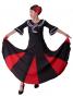 Flamenco Skirt with Contrast Panels / Black & Red /G93r