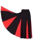 Flamenco Skirt with Contrast Panels / Black & Red /G93r