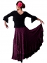 Flamenco Black  Cross Over Blouse with Flounces and Ruffles/ Black / G98b