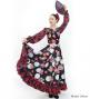 Flamenco Blouse & Skirt / Bouquets & Dots / Black & Red / JFBS-12