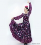 Flamenco Blouse & Skirt / Roses & Dots / Black & Pink / JFBS-13