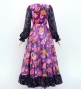 Flamenco Blouse & Skirt / Roses / Purple / JFBS-15