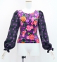 Flamenco Blouse & Skirt / Roses / Purple / JFBS-15