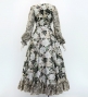Flamenco Blouse & Skirt / Roses / White & Beige / JFBS-17