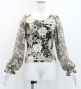 Flamenco Blouse & Skirt / Roses / White & Beige / JFBS-17