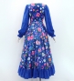 Flamenco Blouse & Skirt / Floral / Blue / JFBS-18