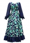 Flamenco Blouse & Skirt / Roses & Dots / Blue & Navy / JFBS-19