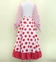 Flamenco Blouse & Skirt / Polka Dots / White & Red / JFBS-3