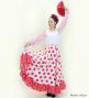 Flamenco Blouse & Skirt / Polka Dots / White & Red / JFBS-3