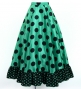 Flamenco Blouse & Skirt / Polka Dots / Turquoise Blue & Black / JFBS-7