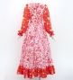 Flamenco Blouse & Skirt / Butterfly Paisley / White & Red / JFBS-8