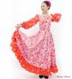 Flamenco Blouse & Skirt / Butterfly Paisley / White & Red / JFBS-8
