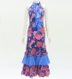 Flamenco Velvet Dress with Frills / Rose / JFD-10