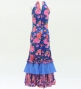 Flamenco Velvet Dress with Frills / Rose / JFD-10