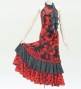 Flamenco Velvet Dress with Frills / Dot / JFD-11
