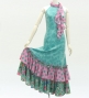 Flamenco Velvet Dress with Frills / Rose / JFD-13