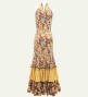 Flamenco Flare Velvet Dress with Frills / Paisley / JFD-9
