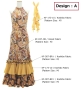 Flamenco Flare Velvet Dress with Frills / Paisley / JFD-9